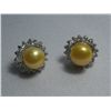 Image 1 : CHAMPAGNE PEARL ROUND CZ EARRINGS; AUTHENTIC PHILIPPINE