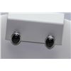 Image 1 : 15.80 CTW BLACK ONEX EARINGS .925 STERLING SILVER