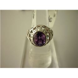 32.00 CTW AMETHYST RING .925 STERLING SILVER