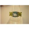 Image 1 : 19.45 ctw Blue Topaz and peridot Ring .925 Sterling Sil