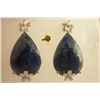 Image 1 : 98.2 CTW SAPPHIRE AND DIAMOND EARRING AND PENDANT SET .