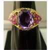 Image 1 : 18.55 ctw 14K  Gold plated silver amethyst Ring with To