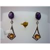 Image 1 : 26.25 CTW AMETHYST AND CITRINE EARRING .925 STERLING SI