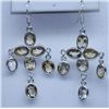 Image 1 : 18.25 CTW CITRINE EARRINGS .925 STERLING SILVER