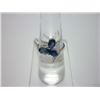 Image 1 : NATURAL 15.00 CTW SAPPHIRE RING .925 STERLING SILVER