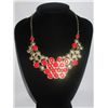 Image 1 : 202CTW RED STRAWBERRIES BRASS NECKLACE;18INCH