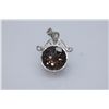 NATURAL 24.35 CTW SMOKY TOPAZ ROUND CUT PENDANT .925 ST