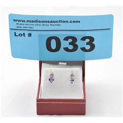 Brand New Diamond & Amethyst Earrings
