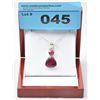 Image 1 : 21.30 Carat Genuine Ruby Necklace Set in silver