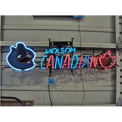Vancouver canucks molson canadian neon sign
