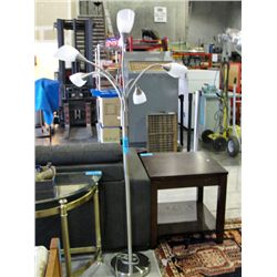 Brushed chrome 5 light floor lamp