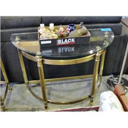 Bevelled glass top sofa table