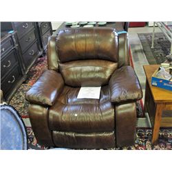 Brown leather living room recliner