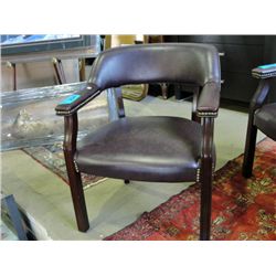 Leather padded pub style chair