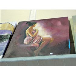 Original oil on canvas transfer print - the purple