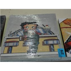 Original oil on canvas transfer print - betty boop