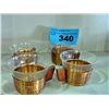 Image 1 : Set of 4 midcentury copper brass and teak handled