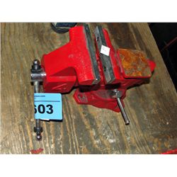 Red mechanics bench vice