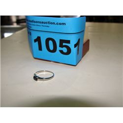 Silver and black gemstone ring