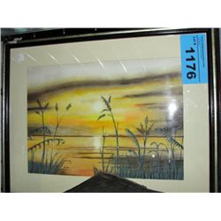 Framed original water color painting signed