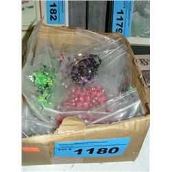 Box of assorted beaded jewelry