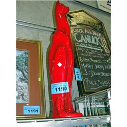 1960-70s decorative ceramic cat; 2 F tall, small