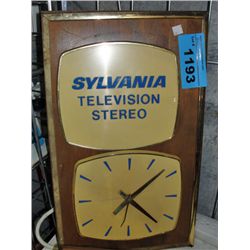 Vintage sylvania stereo advertisment clock
