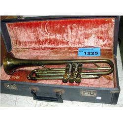 Vintage trumpet with case