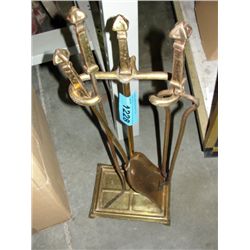 Brass fireplace companion set