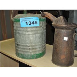 Vintage gas can and oil can