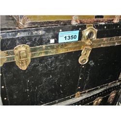Vintage black steamer trunk