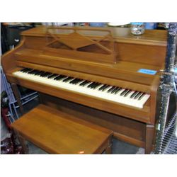 Lesage walnut cased steel back piano complete with