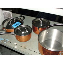 Strauss copper and stainless 7pc pot set