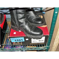 Pair of black leather motorcycle boots