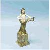 Image 1 : ART DECO - L. SOSSON. A fine carved bronze and ivory figure of a seminude beauty with a lyre. Raised
