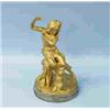 Image 1 : RAPHAEL CHARLES PEYRE (1872-1949) French school. A charming bronze dore figural group of a young gir