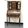Image 1 : An antique French Louis XVI style Vernis Martin decorated secretary cabinet. Top with a central cupb