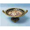 Image 1 : A very good antique French Sevres porcelain centrepiece with gilt bronze cherub mounts. Cobalt blue.