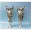 Image 1 : A fine pair of antique German WMF silverplated urns. Each of ovoid form with a pair of flattened han