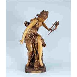 ALBERT-ERNEST CARRIER-BELLEUSE (1823-1887) French school. "Melodie". A fine faience figure of a part