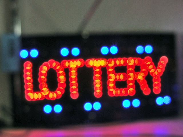 Lighted lottery shop sign