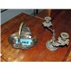 Image 1 : Metal crafted candle holder and candy dish