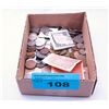 Image 1 : Box of assorted world coins and bank notes