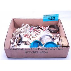 Box of vintage costume jewelry