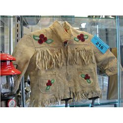 North american native childs beaded buck skin