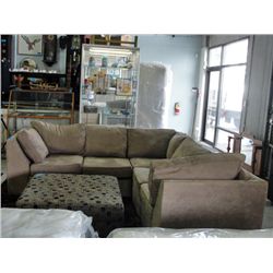 MIcrofiber suede beige sectional sofa