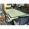 Image 1 : New patio set; faux stone table and 6 chairs