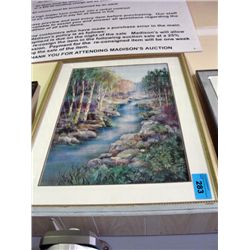 Framed Ranakin print "forest stream"