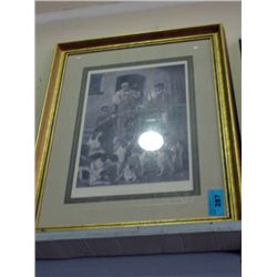 Framed English fox and hound print