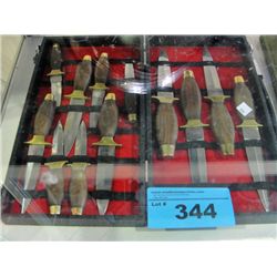 SEt of assorted double handled throwing knives